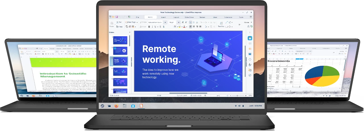 computer with remote working written on it